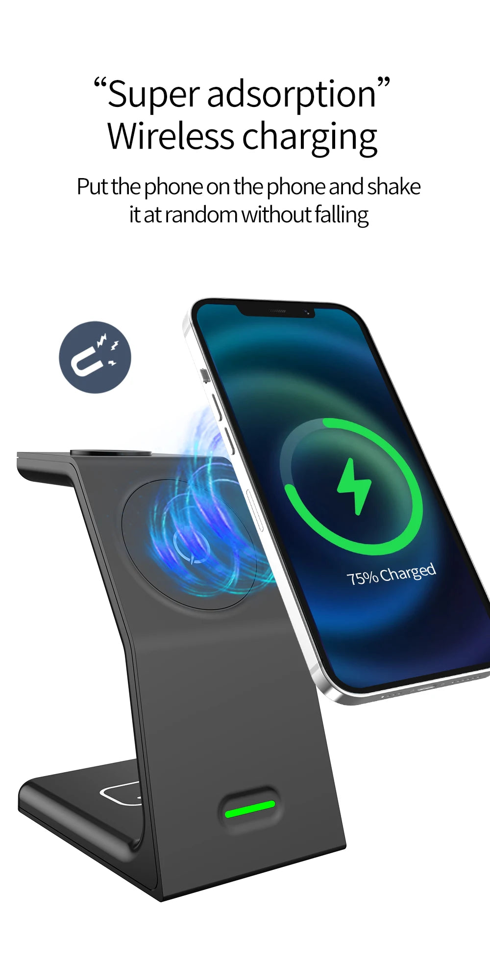 Factory Price Smart Soft Light 15W Magnetic Wireless Portable Charger for iPhone Adsorption PD Function Output 10W