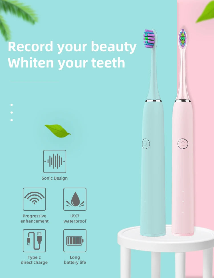 Boilie SN302 2024 IPX7 5 Modes Rechargeable Electric Toothbrush