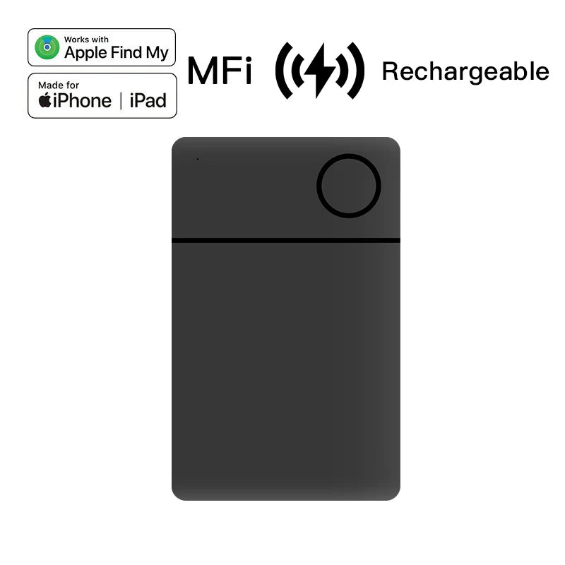 Wireless Rechargerable Smart Card Tracker Work with Apple Find My App Back Cover iCard Tag for iPhone AirTag ID Card Finder New Card stylish