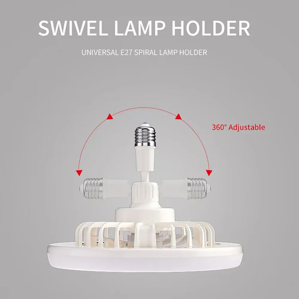 Ceiling Fan with Remote Control Lighting Lamp Converter Base Lighting Bedroom Living Room