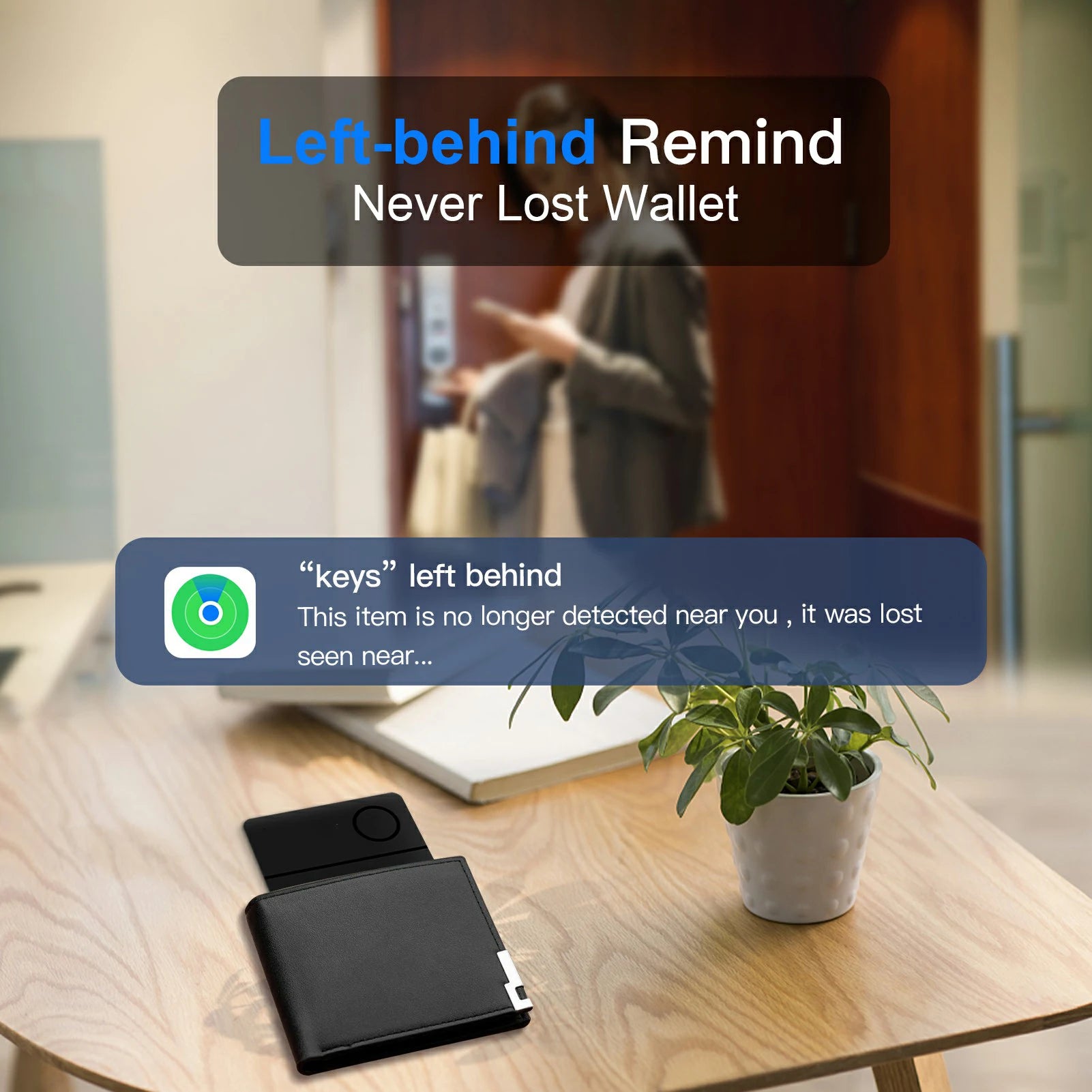 Wireless Rechargerable Smart Card Tracker Work with Apple Find My App Back Cover iCard Tag for iPhone AirTag ID Card Finder New Card stylish