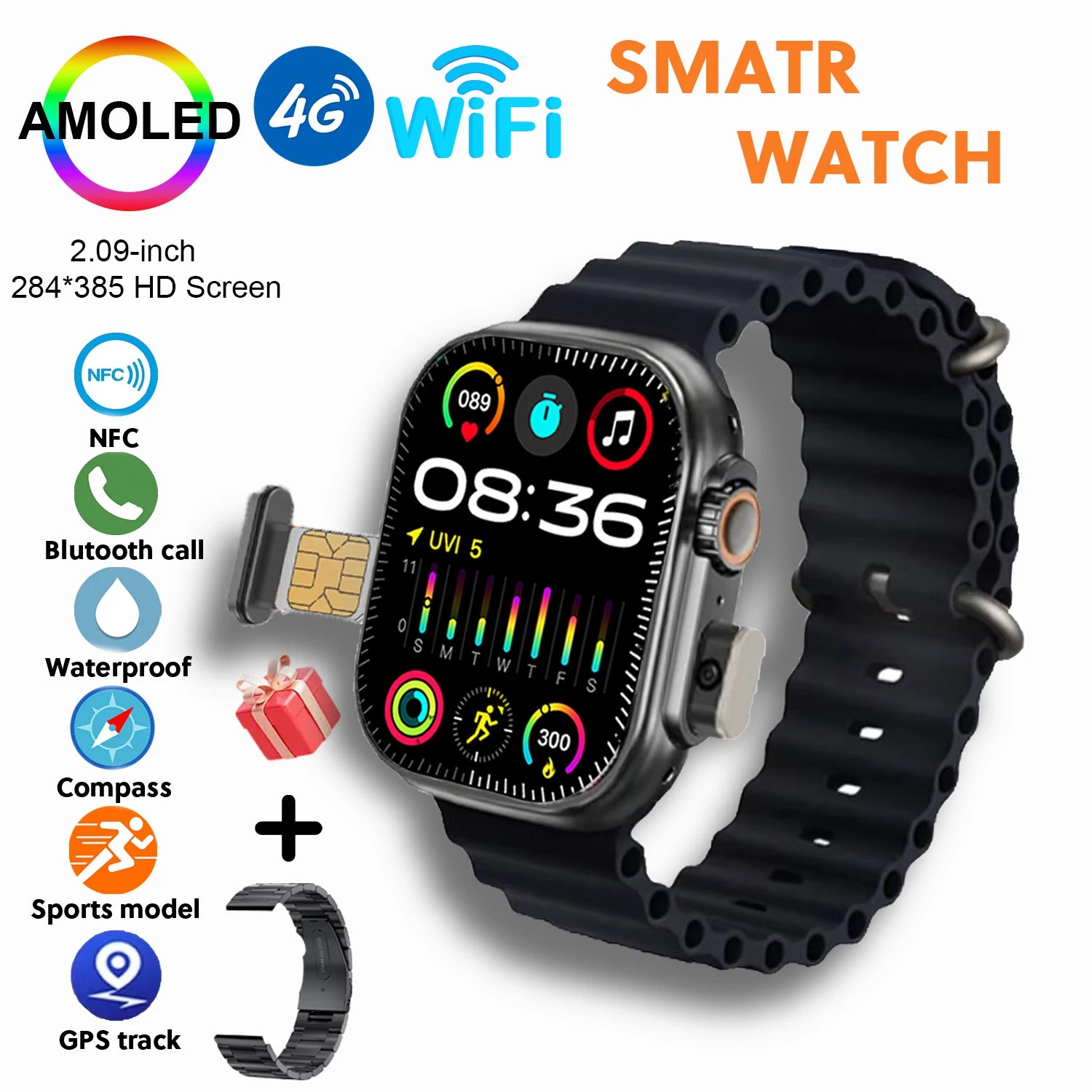 Smart Watch Google GPS NFC Compass Camera