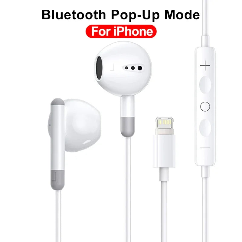 Apple iPhone Lighting Earphones 13 12 11 Pro Max XR XS X SE 7 8 6 Plus