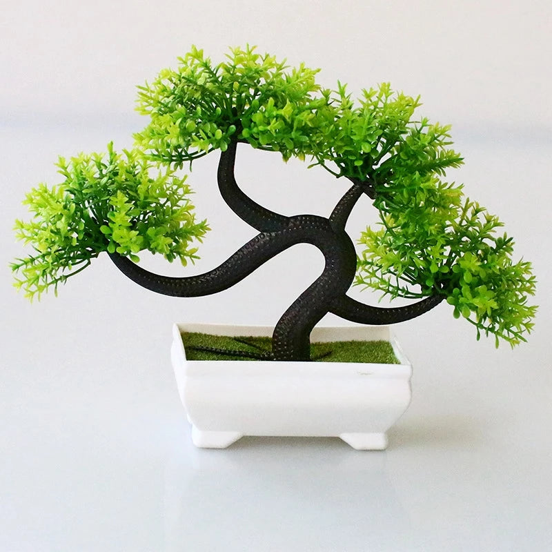 Simulation Bonsai Plant Potted Artificial Plastic Grass  Home Desktop Decoration