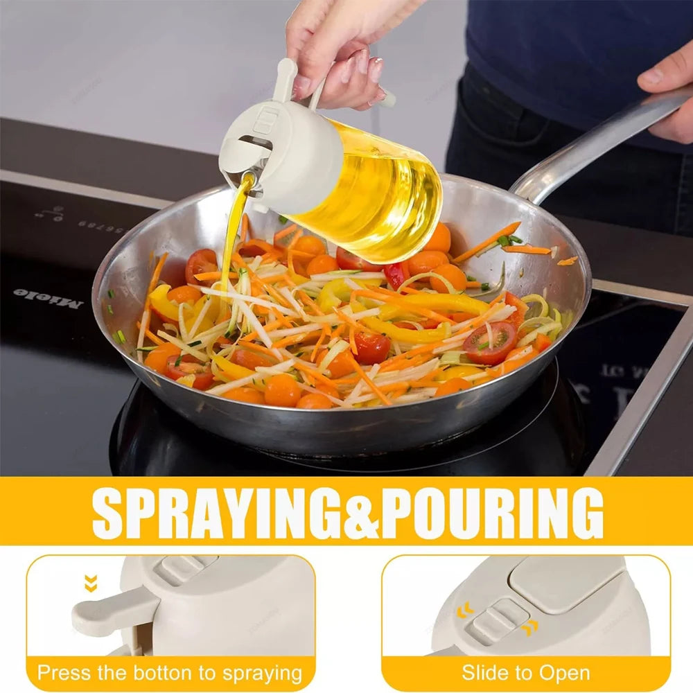 1-4Pcs 2in1 Oil Sprayer Bottle Plastic BBQ Cooking Oil Dispenser