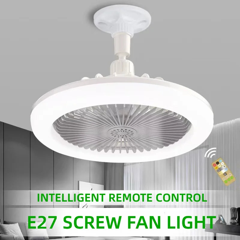Ceiling Fan with Remote Control Lighting Lamp Converter Base Lighting Bedroom Living Room