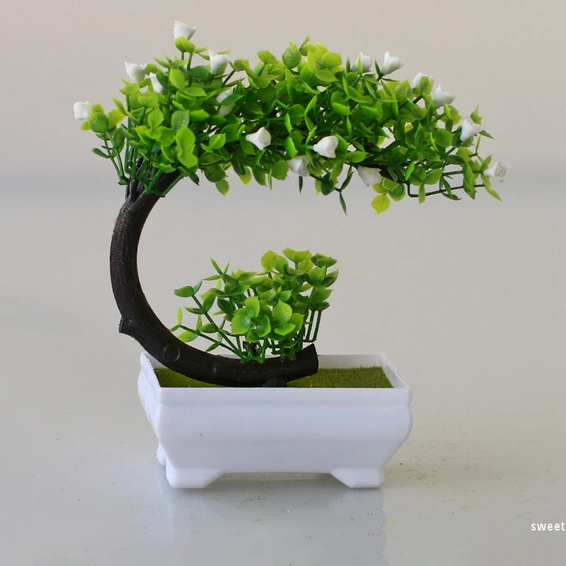 Simulation Bonsai Plant Potted Artificial Plastic Grass  Home Desktop Decoration