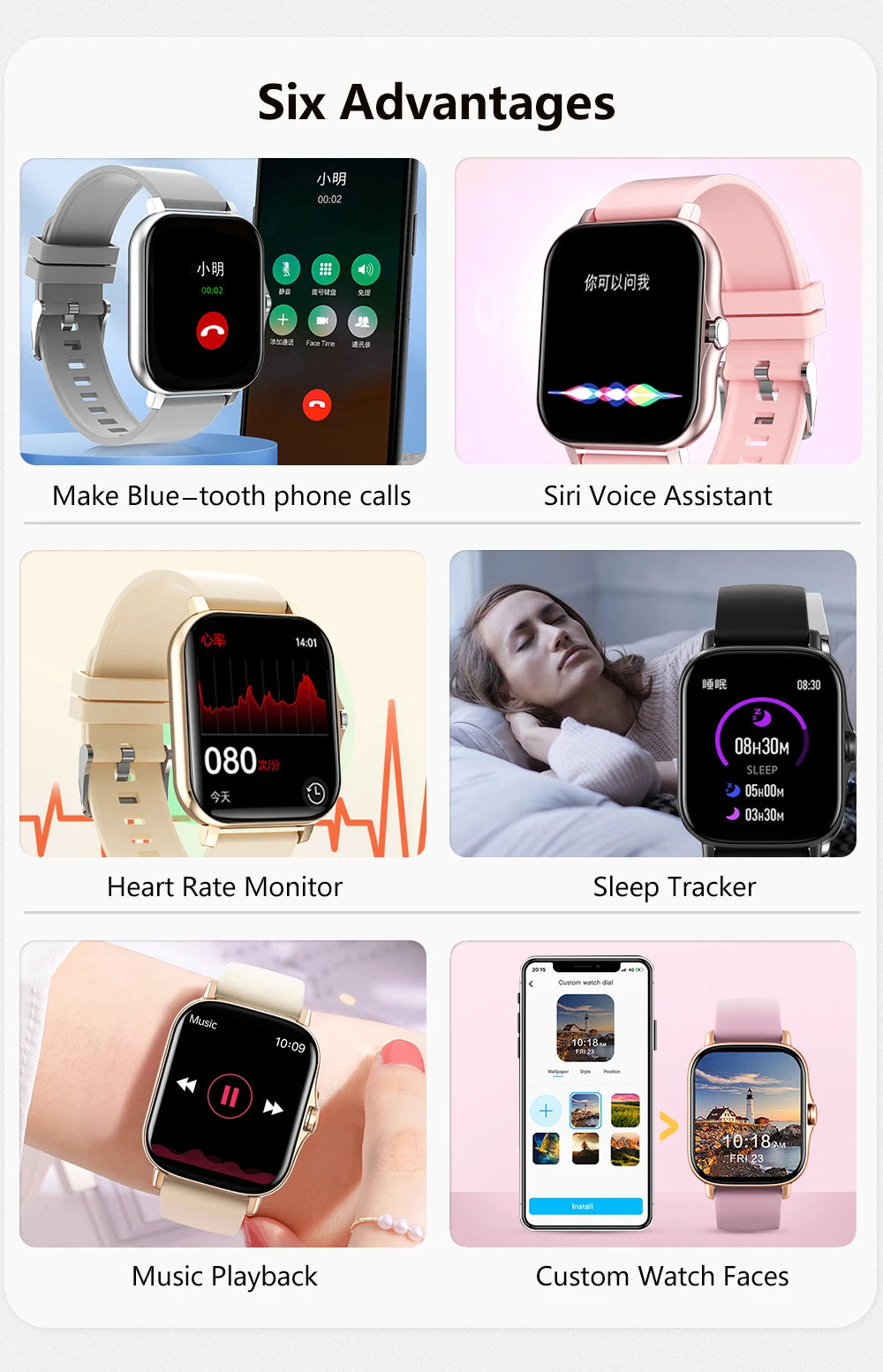 Smart Watch Health Monitor Waterproof Bluetooth Call Watches for Men and Women IOS, Android support 2025