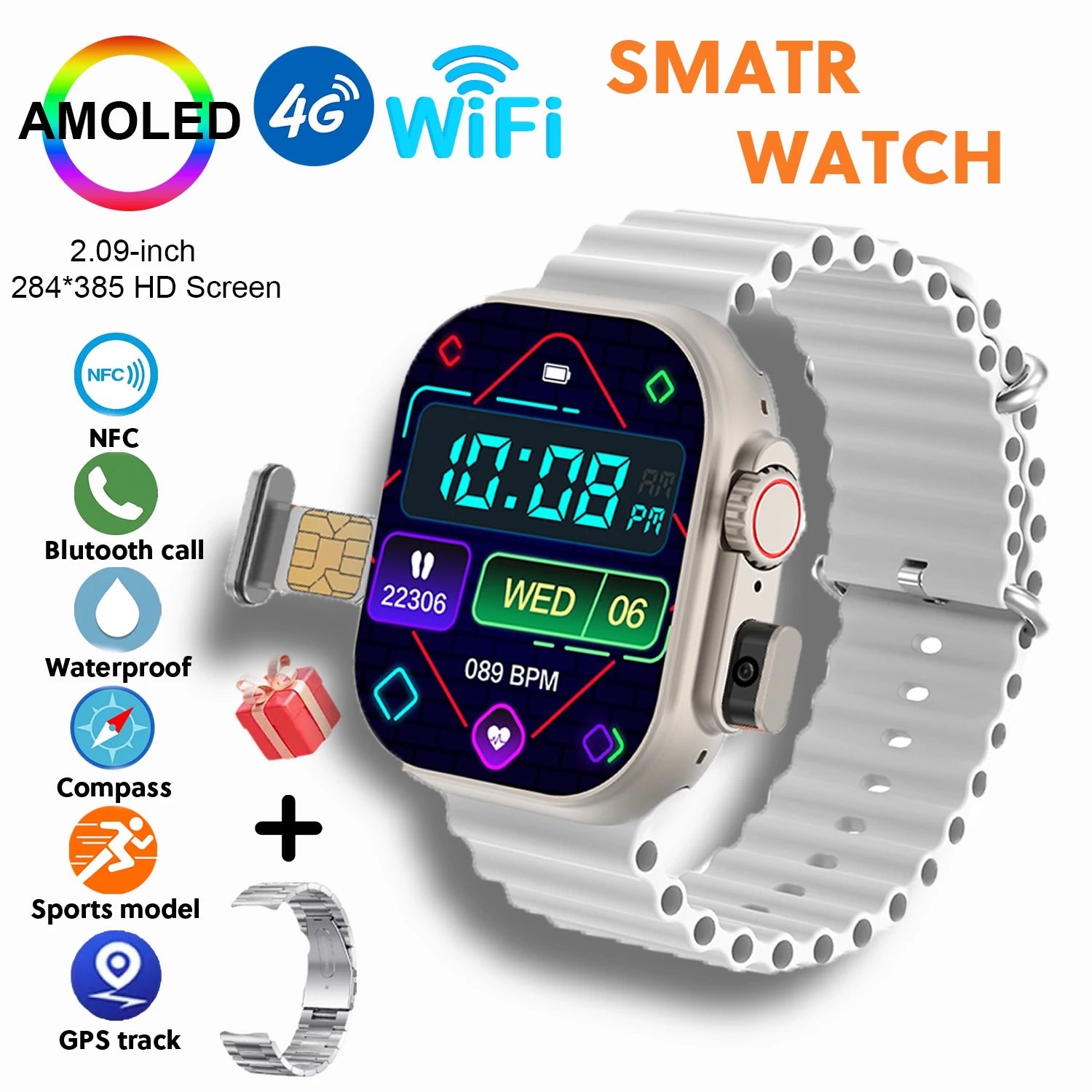 Smart Watch Google GPS NFC Compass Camera