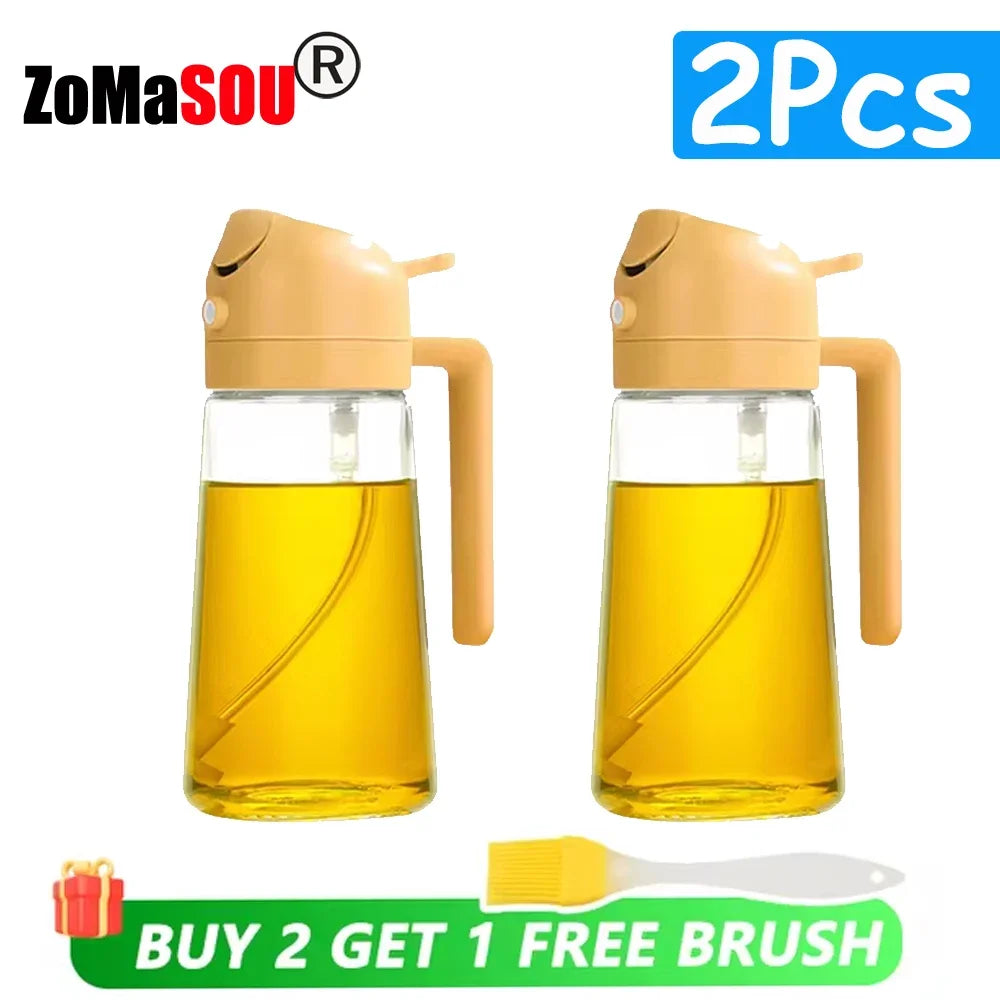1-4Pcs 2in1 Oil Sprayer Bottle Plastic BBQ Cooking Oil Dispenser