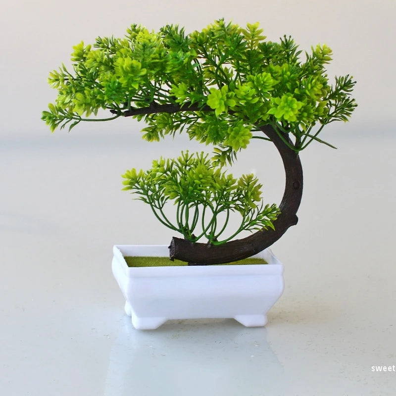 Simulation Bonsai Plant Potted Artificial Plastic Grass  Home Desktop Decoration