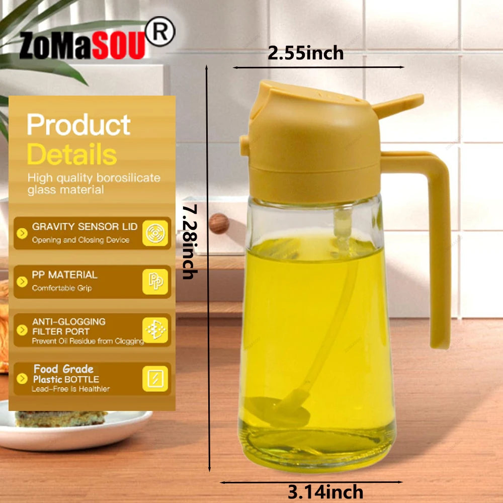 1-4Pcs 2in1 Oil Sprayer Bottle Plastic BBQ Cooking Oil Dispenser