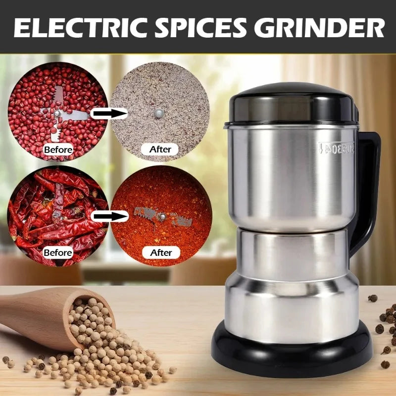 400W 304 Stainless Electric Grinder Eight Page Blade Electric Smash Machine Rice Beans  Blender