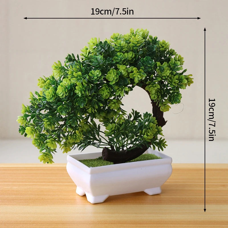 Simulation Bonsai Plant Potted Artificial Plastic Grass  Home Desktop Decoration