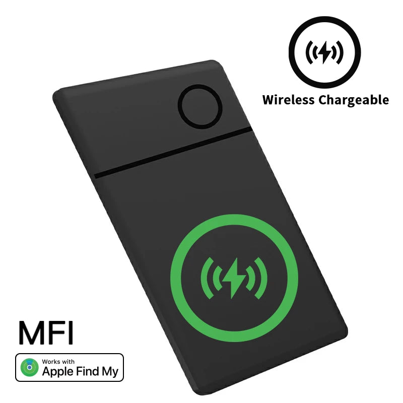 Wireless Rechargerable Smart Card Tracker Work with Apple Find My App Back Cover iCard Tag for iPhone AirTag ID Card Finder New Card stylish