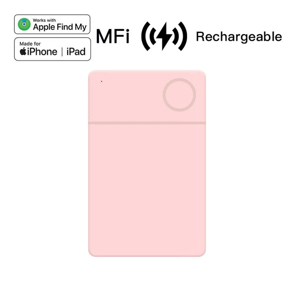 Wireless Rechargerable Smart Card Tracker Work with Apple Find My App Back Cover iCard Tag for iPhone AirTag ID Card Finder New Card stylish