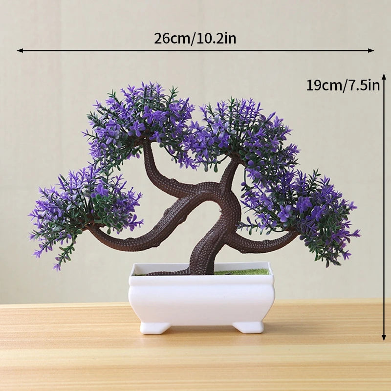 Simulation Bonsai Plant Potted Artificial Plastic Grass  Home Desktop Decoration