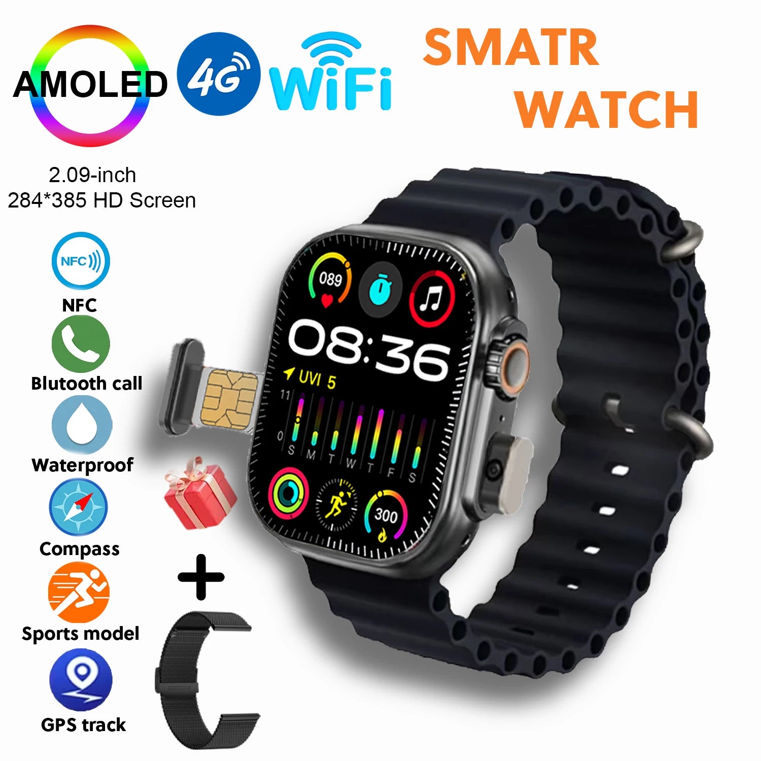 Smart Watch Google GPS NFC Compass Camera