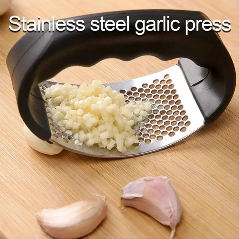 Stainless Steel Garlic Press Crusher Manual  Mince  Vegetable Tool Kitchen