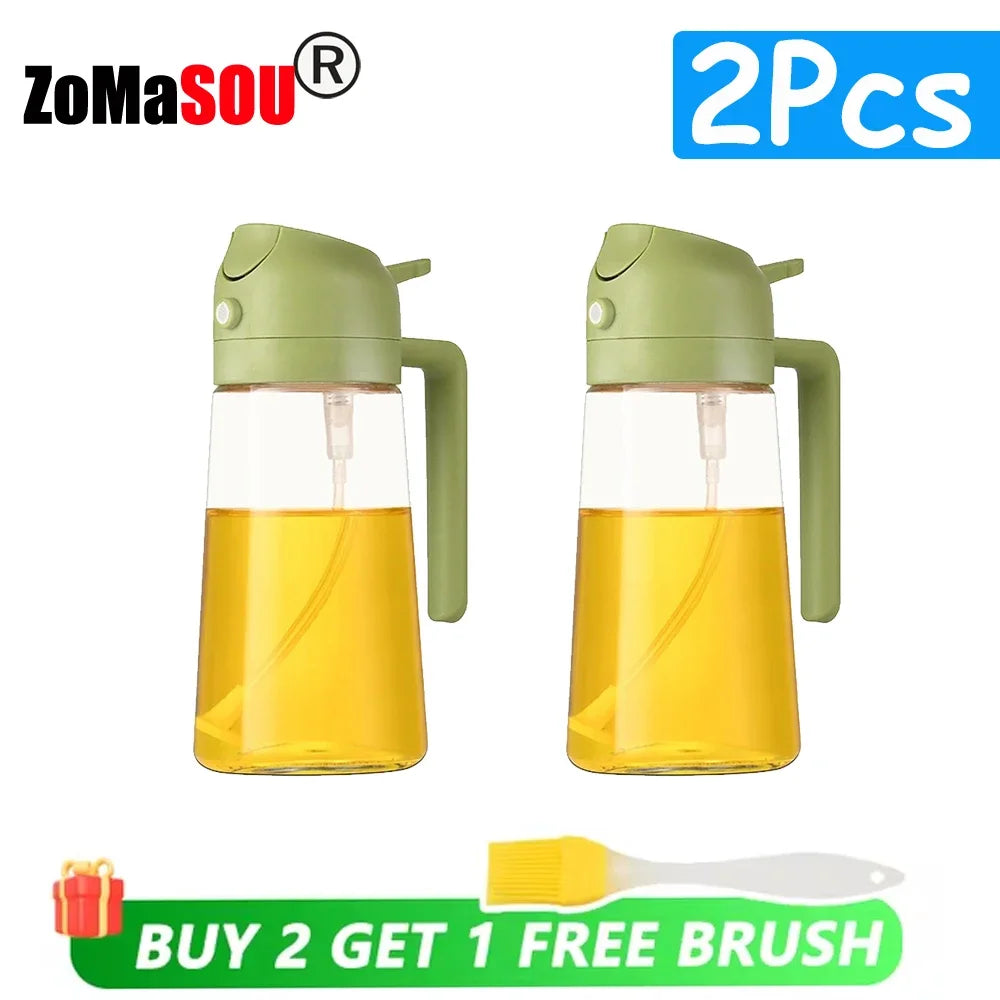 1-4Pcs 2in1 Oil Sprayer Bottle Plastic BBQ Cooking Oil Dispenser