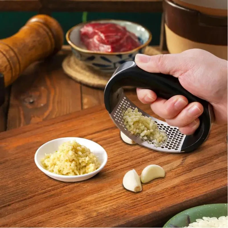 Stainless Steel Garlic Press Crusher Manual  Mince  Vegetable Tool Kitchen