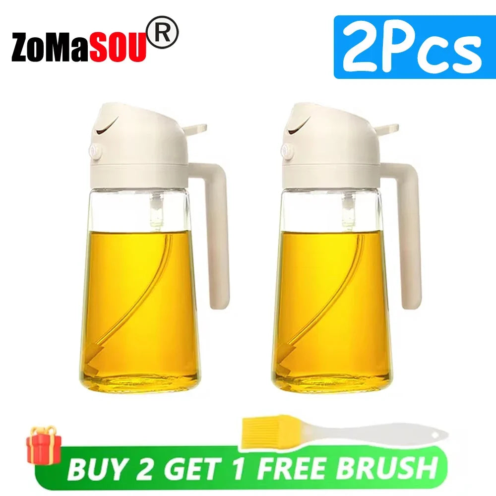 1-4Pcs 2in1 Oil Sprayer Bottle Plastic BBQ Cooking Oil Dispenser