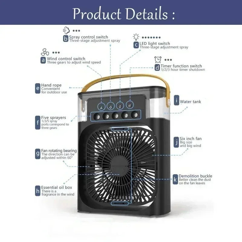 Fan AIr Conditioner Household Mini Air Cooler LED