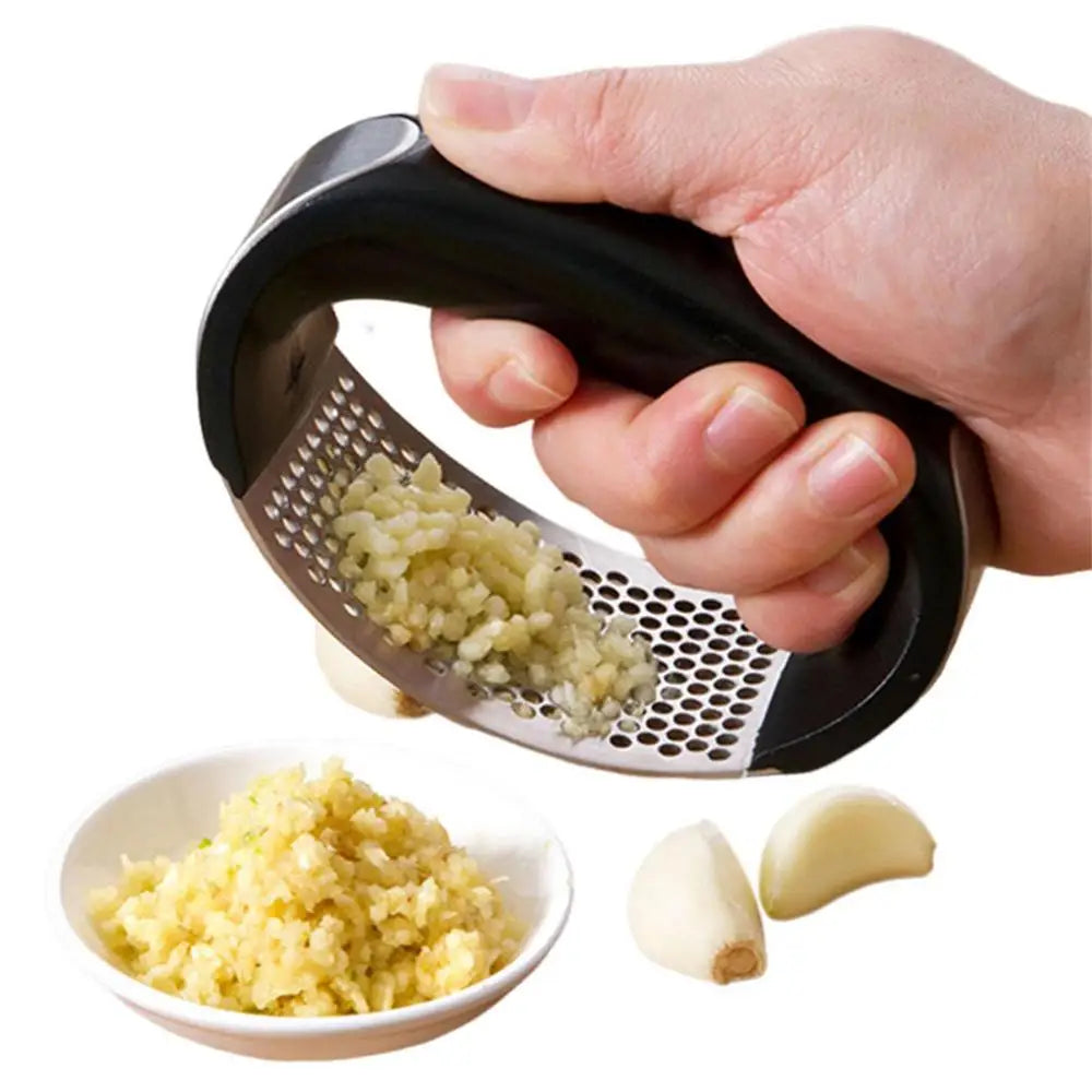 Stainless Steel Garlic Press Crusher Manual  Mince  Vegetable Tool Kitchen