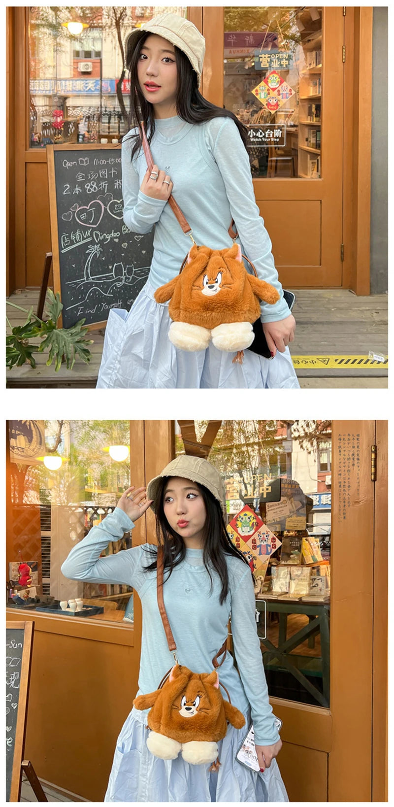 Plush Bag Autumn Handbag Cartoon Doll Single Shoulder Bag Girl Storage Small Bag