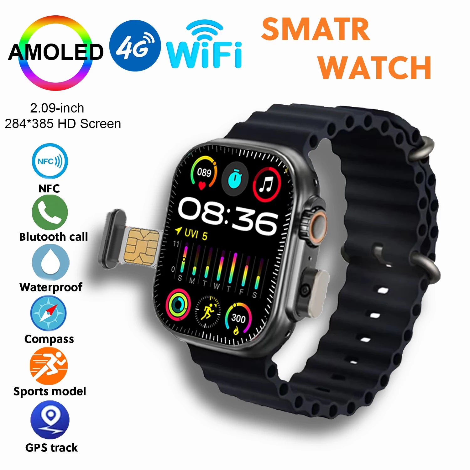Smart Watch Google GPS NFC Compass Camera