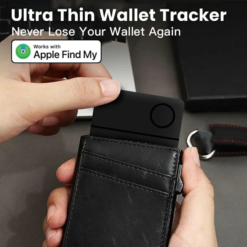 Wireless Rechargerable Smart Card Tracker Work with Apple Find My App Back Cover iCard Tag for iPhone AirTag ID Card Finder New Card stylish