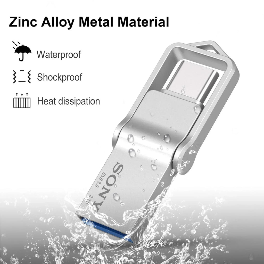 SONY OTG USB-C Flash Pen Drive Metal Memory Stick USB 3.0 flash Disk 64GB 128GB 256GB  USB 3.0 Dual C Pen drive