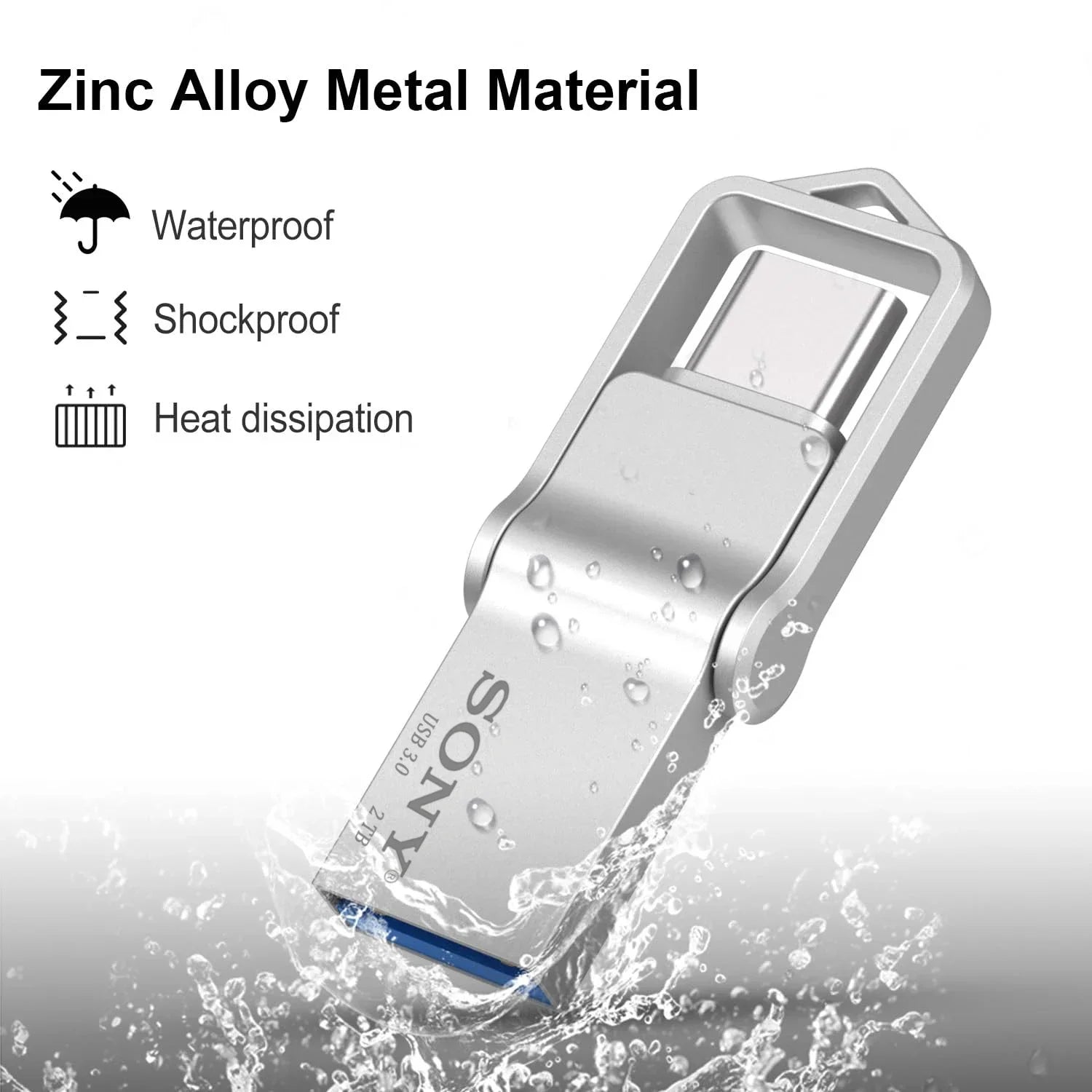 SONY OTG USB-C Flash Pen Drive Metal Memory Stick USB 3.0 flash Disk 64GB 128GB 256GB  USB 3.0 Dual C Pen drive
