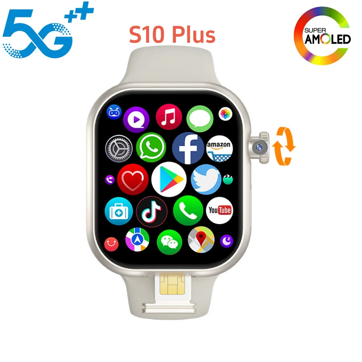 Smartwatch 5G Android 256GB Storage 4G/5G LTE Sim Card GPS WIFI