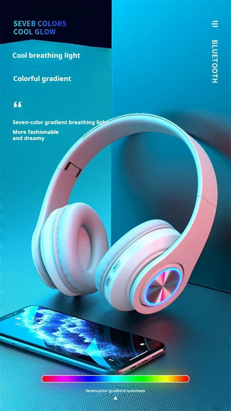 Headsets Gamer Headphones Blutooth Surround Sound Stereo Wireless