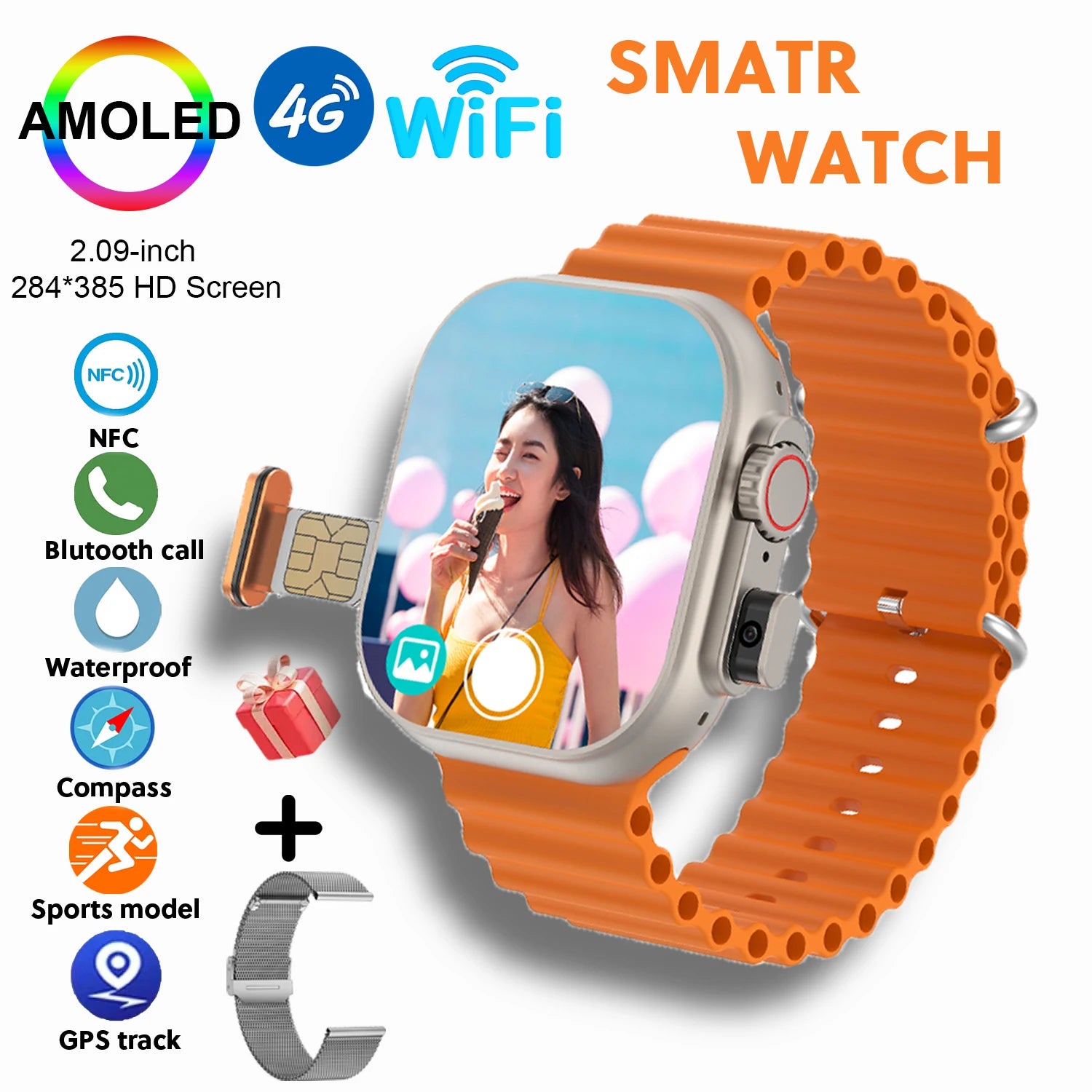 Smart Watch Google GPS NFC Compass Camera