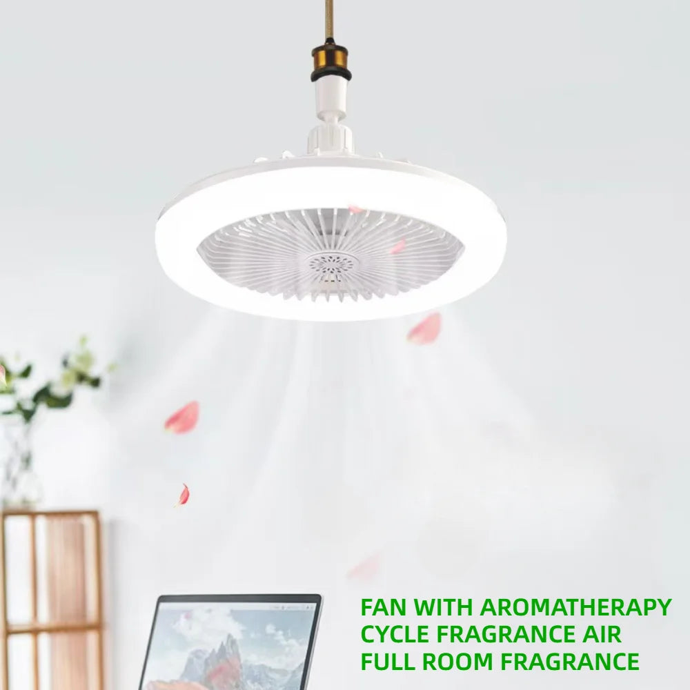Ceiling Fan with Remote Control Lighting Lamp Converter Base Lighting Bedroom Living Room