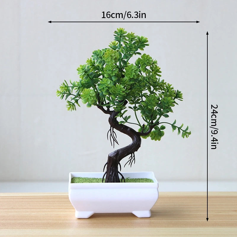Simulation Bonsai Plant Potted Artificial Plastic Grass  Home Desktop Decoration