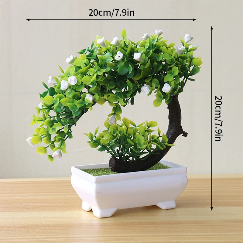 Simulation Bonsai Plant Potted Artificial Plastic Grass  Home Desktop Decoration