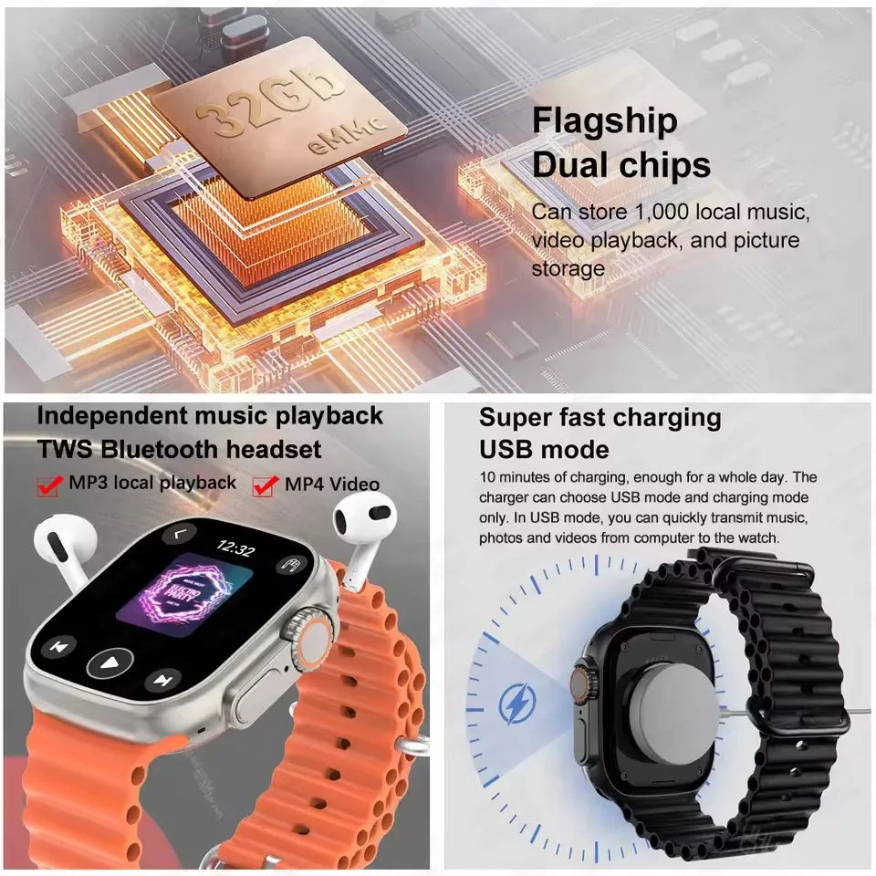 Smart AI Watch Men 2025 Original Bluetooth Network S haring APP Store