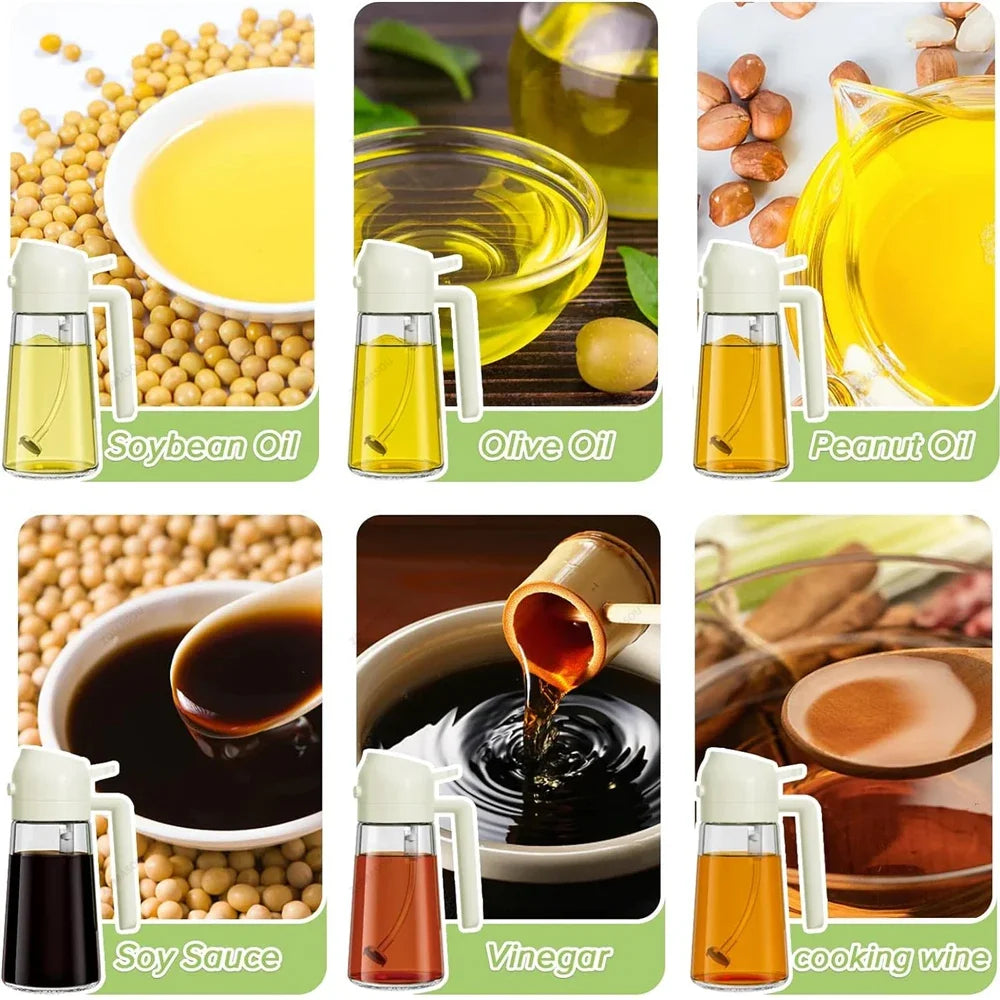 1-4Pcs 2in1 Oil Sprayer Bottle Plastic BBQ Cooking Oil Dispenser