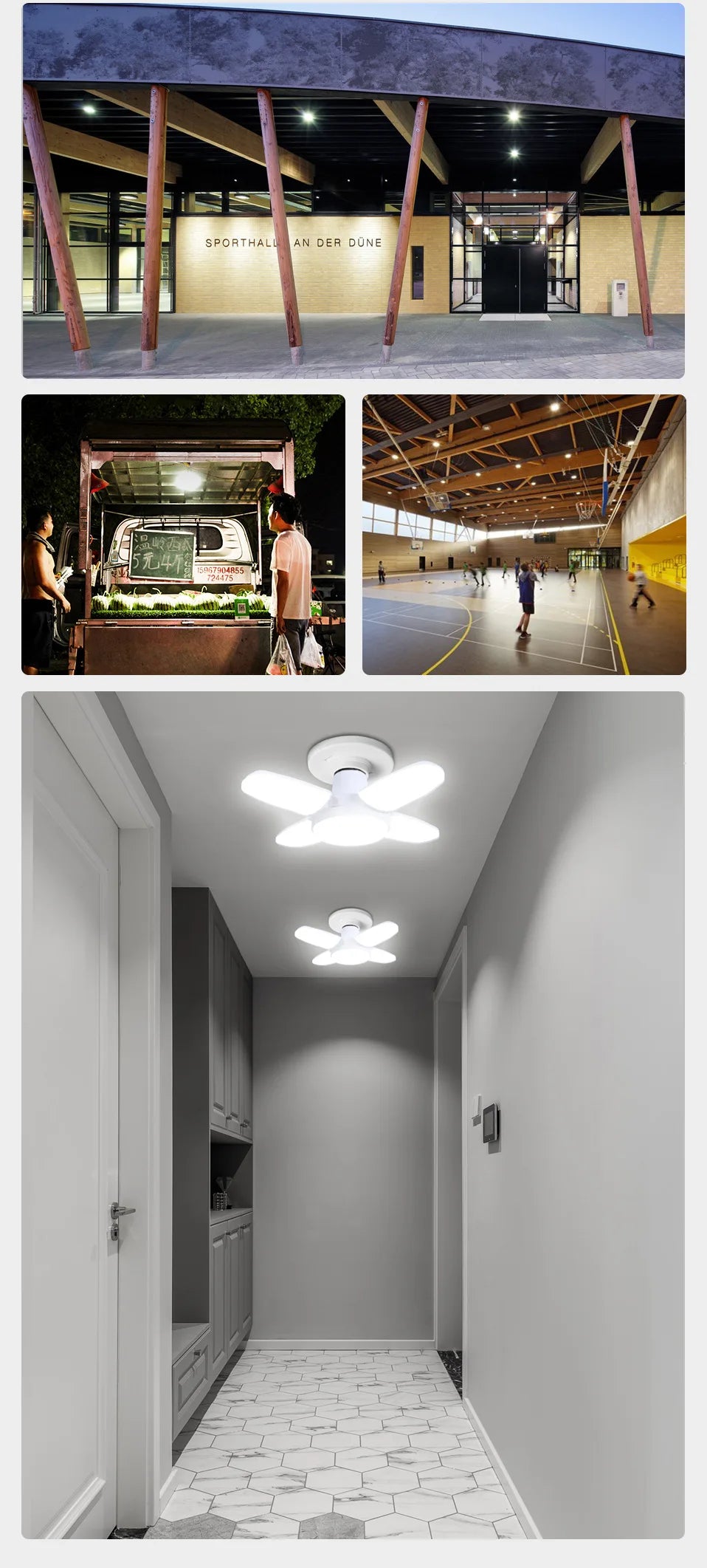 LED Bulb AC220V/110V Deformation for Home Ceiling Lights