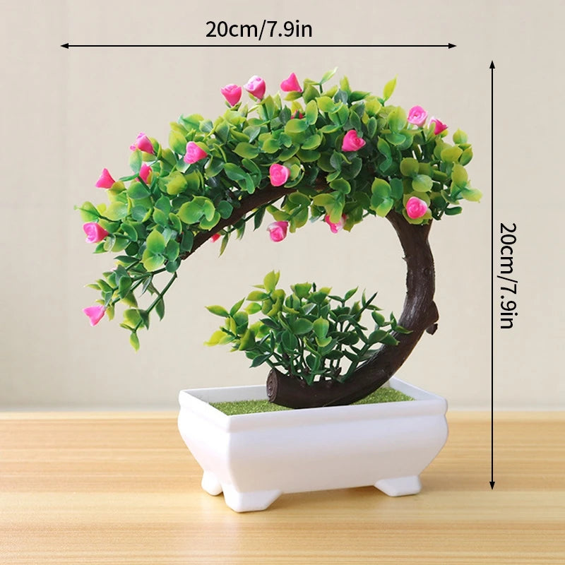 Simulation Bonsai Plant Potted Artificial Plastic Grass  Home Desktop Decoration