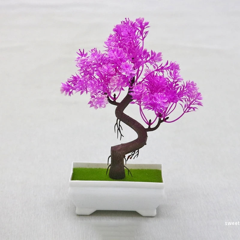 Simulation Bonsai Plant Potted Artificial Plastic Grass  Home Desktop Decoration