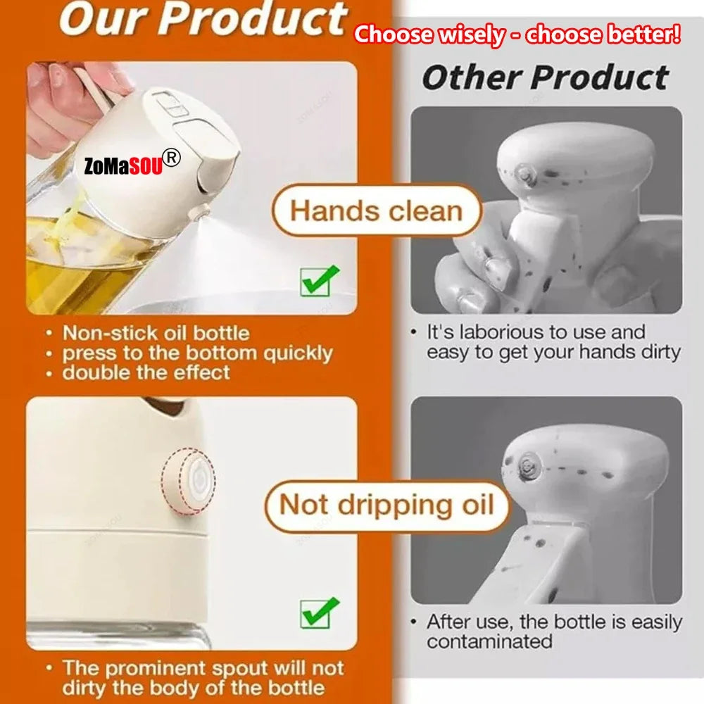 1-4Pcs 2in1 Oil Sprayer Bottle Plastic BBQ Cooking Oil Dispenser