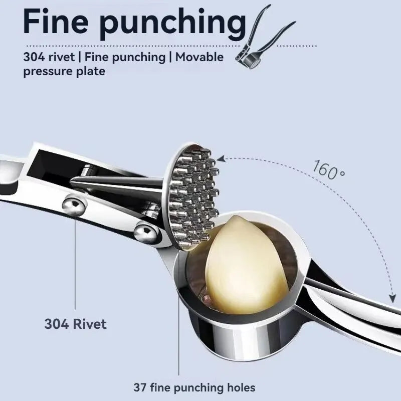 Garlic Press  Thickened Garlic Clip Multifunctional Zinc Alloy Stainless Manual Pull  Vegetable Tools