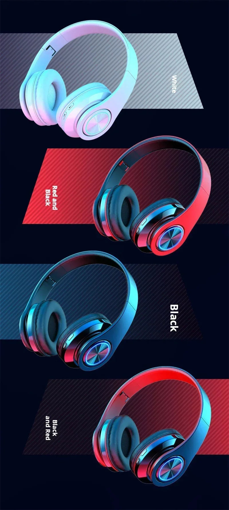 Headsets Gamer Headphones Blutooth Surround Sound Stereo Wireless