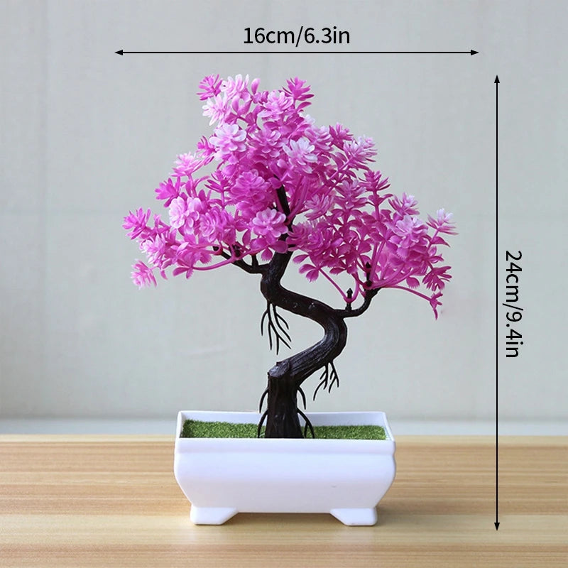 Simulation Bonsai Plant Potted Artificial Plastic Grass  Home Desktop Decoration