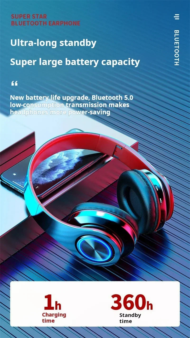 Headsets Gamer Headphones Blutooth Surround Sound Stereo Wireless