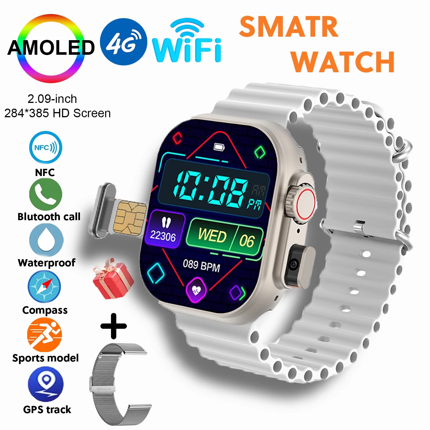 Smart Watch Google GPS NFC Compass Camera